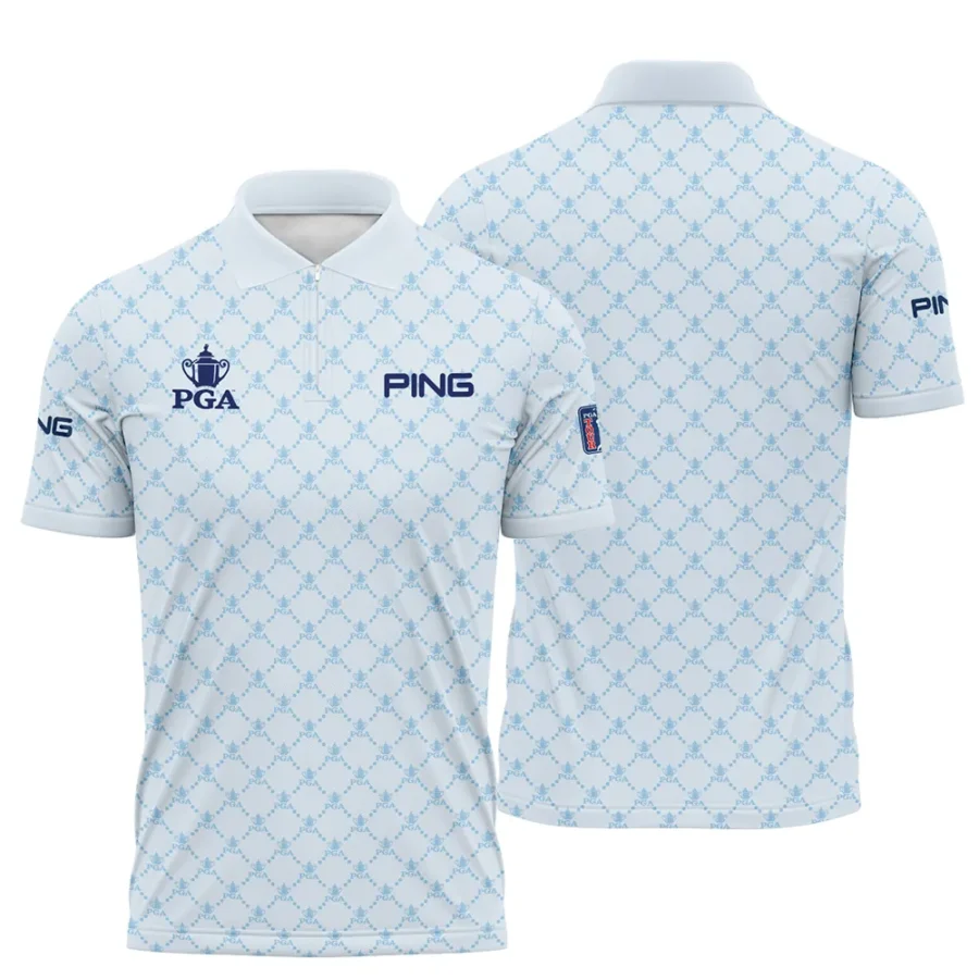 Golf Sport Pattern Light Blue Style 2024 PGA Championship Valhalla Ping Zipper Polo Shirt Style Classic