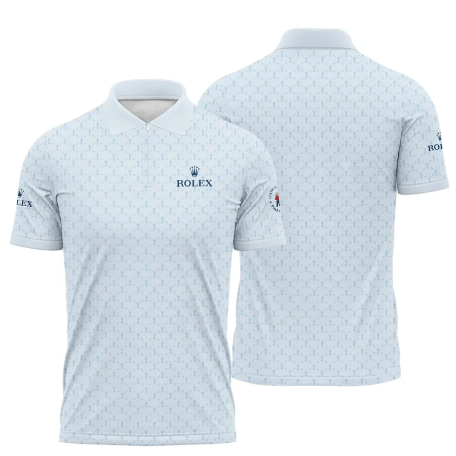 Golf Sport Pattern Blue Sport Uniform 124th U.S. Open Pinehurst Rolex Zipper Polo Shirt Style Classic