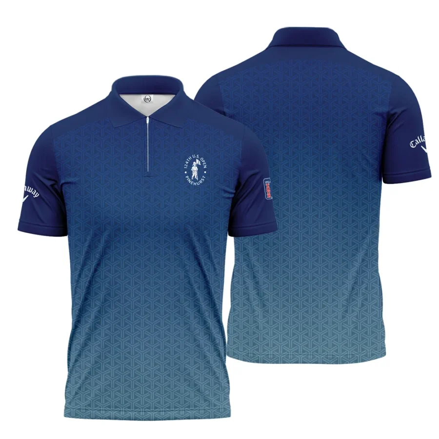 Sport Gradiend Blue Mix Color 124th U.S. Open Pinehurst Pinehurst Callaway Zipper Polo Shirt Style Classic