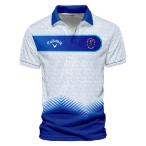 124th U.S. Open Pinehurst Blue Gradient Pattern White  Callaway Zipper Polo Shirt Style Classic