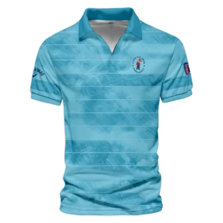 Callaway 124th U.S. Open Pinehurst Blue Abstract Background Line Vneck Polo Shirt Style Classic
