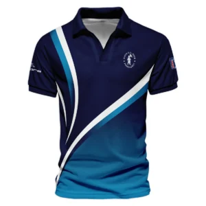 Cobra Golf 124th U.S. Open Pinehurst Dark Blue Gradient Abstract White Background  Zipper Polo Shirt Style Classic