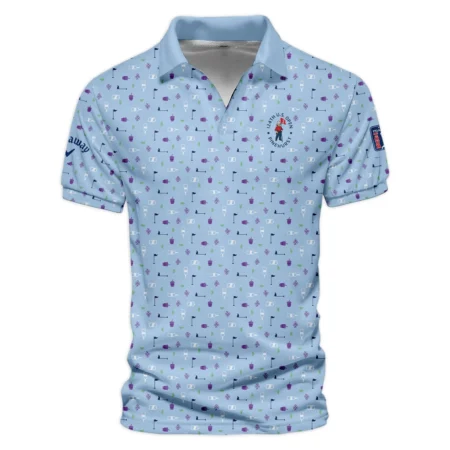 124th U.S. Open Pinehurst Callaway Golf Icons Pattern Light Blue Zipper Hoodie Shirt Style Classic