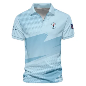 124th U.S. Open Pinehurst Cobra Golf  Light Blue Backgound Zipper Polo Shirt Style Classic