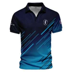 124th U.S. Open Pinehurst Cobra Golf  Dark Blue Line Pattern Style Classic, Short Sleeve Round Neck Polo Shirt