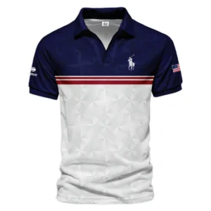 Ralph Lauren US Open Tennis Purple White Red Line Abstract Zipper Polo Shirt Style Classic