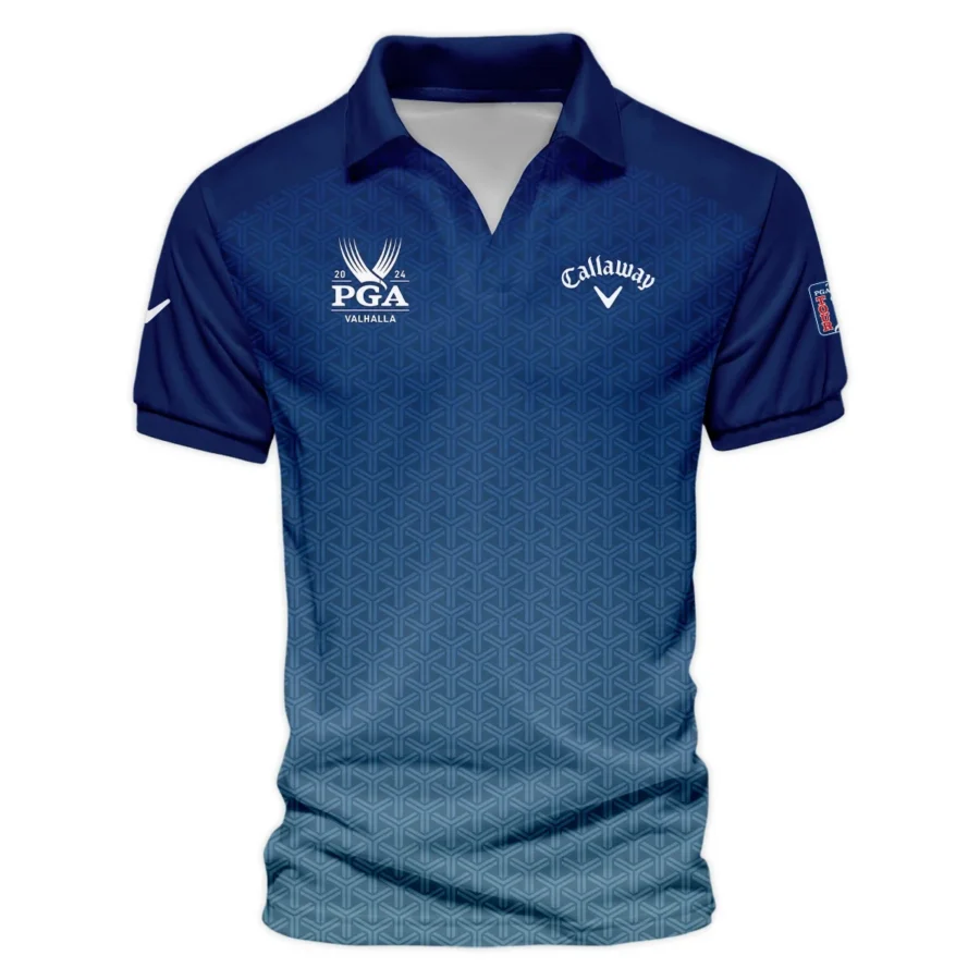 Golf Sport Pattern Blue Sport Uniform 2024 PGA Championship Valhalla Callaway Vneck Polo Shirt Style Classic