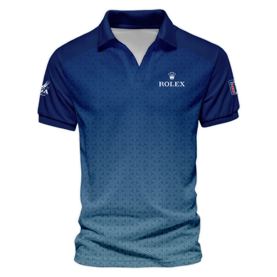 Golf Sport Pattern Blue Sport Uniform 2024 PGA Championship Valhalla Rolex Vneck Polo Shirt Style Classic