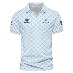 Golf Sport Pattern Light Blue Style 2024 PGA Championship Valhalla Rolex Zipper Polo Shirt Style Classic