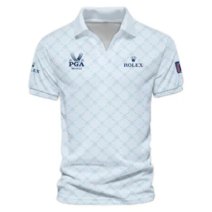 Golf Sport Pattern Light Blue Sport 2024 PGA Championship Valhalla Rolex Zipper Polo Shirt Style Classic