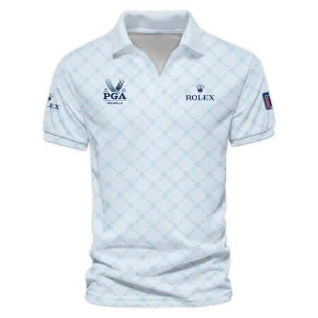 Golf Sport Pattern Light Blue Sport 2024 PGA Championship Valhalla Rolex Vneck Polo Shirt Style Classic