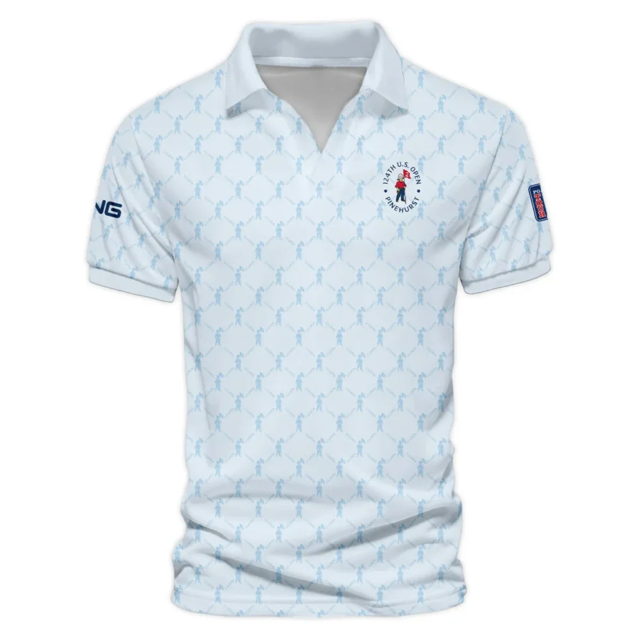 Golf Sport Pattern Light Blue Style 124th U.S. Open Pinehurst Ping Vneck Polo Shirt Style Classic