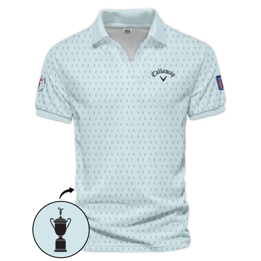 Golf Pattern Cup Light Blue Mix Green 124th U.S. Open Pinehurst Pinehurst Callaway Vneck Polo Shirt Style Classic