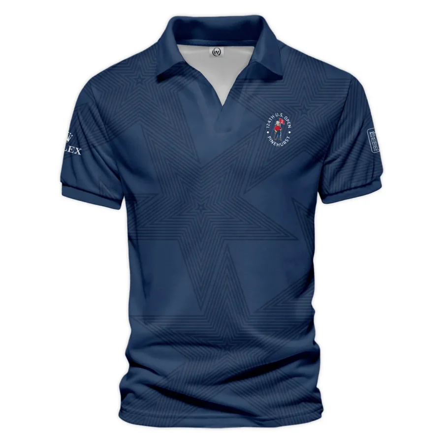 Golf Sport Navy Star 124th U.S. Open Pinehurst Pinehurst Rolex Vneck Polo Shirt Style Classic