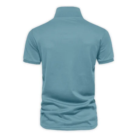 124th U.S. Open Pinehurst Golf Sport Mostly Desaturated Dark Blue Yellow Callaway Vneck Polo Shirt Style Classic