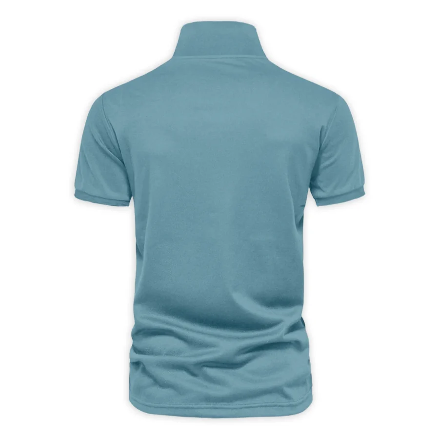 124th U.S. Open Pinehurst Golf Sport Mostly Desaturated Dark Blue Yellow Ping Vneck Polo Shirt Style Classic