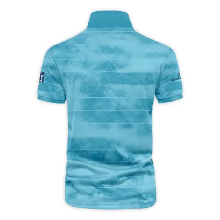 Cobra Golf 124th U.S. Open Pinehurst Blue Abstract Background Line Vneck Polo Shirt Style Classic