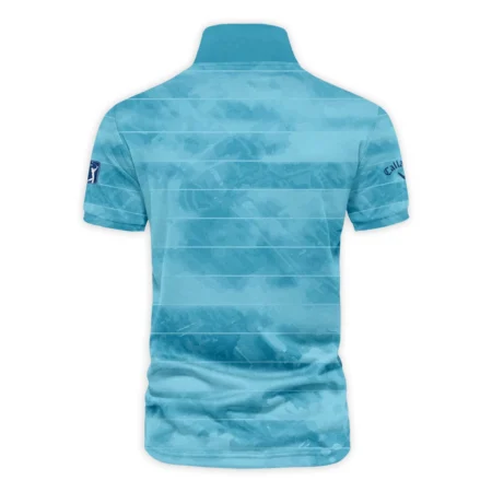 Callaway 124th U.S. Open Pinehurst Blue Abstract Background Line Vneck Polo Shirt Style Classic