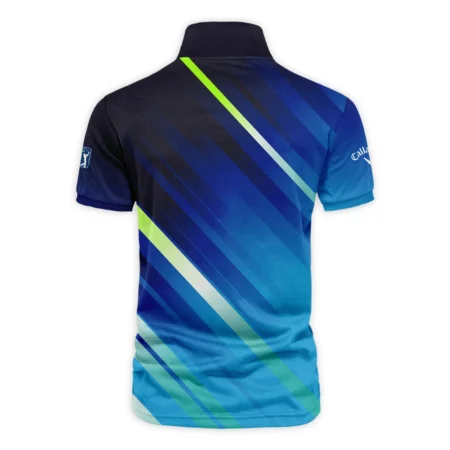 Callaway 124th U.S. Open Pinehurst Green Dark Blue Gradient Abstract Yellow Vneck Polo Shirt Style Classic