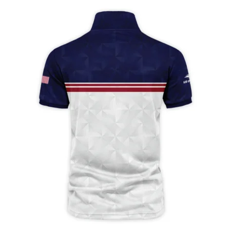 Ralph Lauren US Open Tennis Purple White Red Line Abstract Vneck Polo Shirt Style Classic