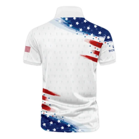 Golf Flag American Sport Love 124th U.S. Open Pinehurst Rolex Vneck Polo Shirt Style Classic