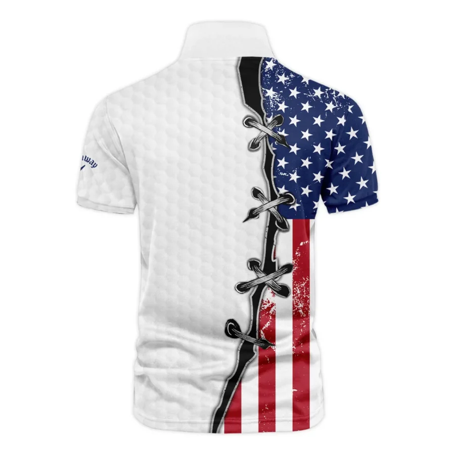 Golf Flag American Pattern Ball 124th U.S. Open Pinehurst Pinehurst Callaway Vneck Polo Shirt Style Classic