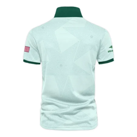 Tennis Pattern Star Light Green US Open Tennis Lacoste Vneck Polo Shirt Style Classic