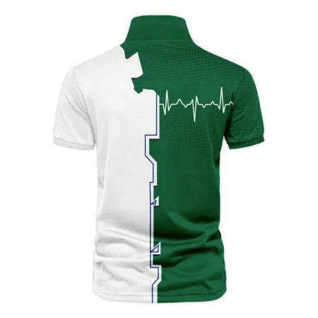 Tennis Love Green Color Wimbledon Championships Champions Wilson Performance Vneck Polo Shirt