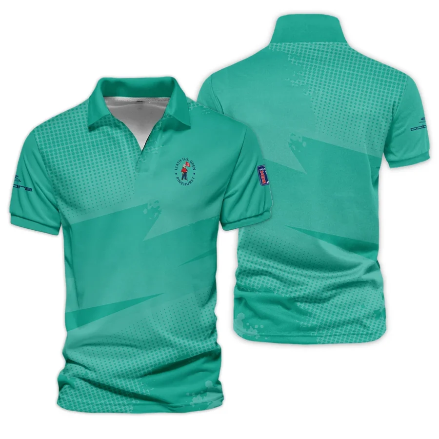 Golf Sport Pattern Green Mix Color 124th U.S. Open Pinehurst Cobra Golf Vneck Polo Shirt Style Classic