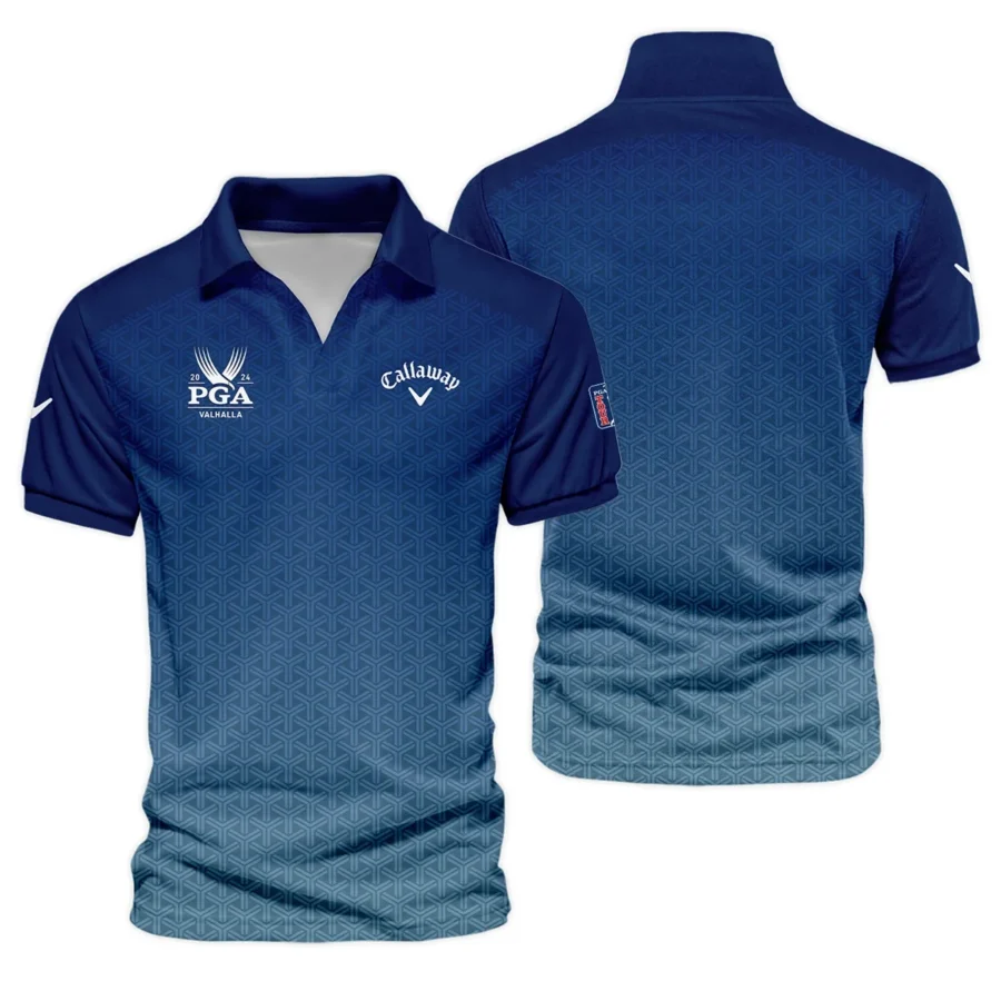 Golf Sport Pattern Blue Sport Uniform 2024 PGA Championship Valhalla Callaway Vneck Polo Shirt Style Classic