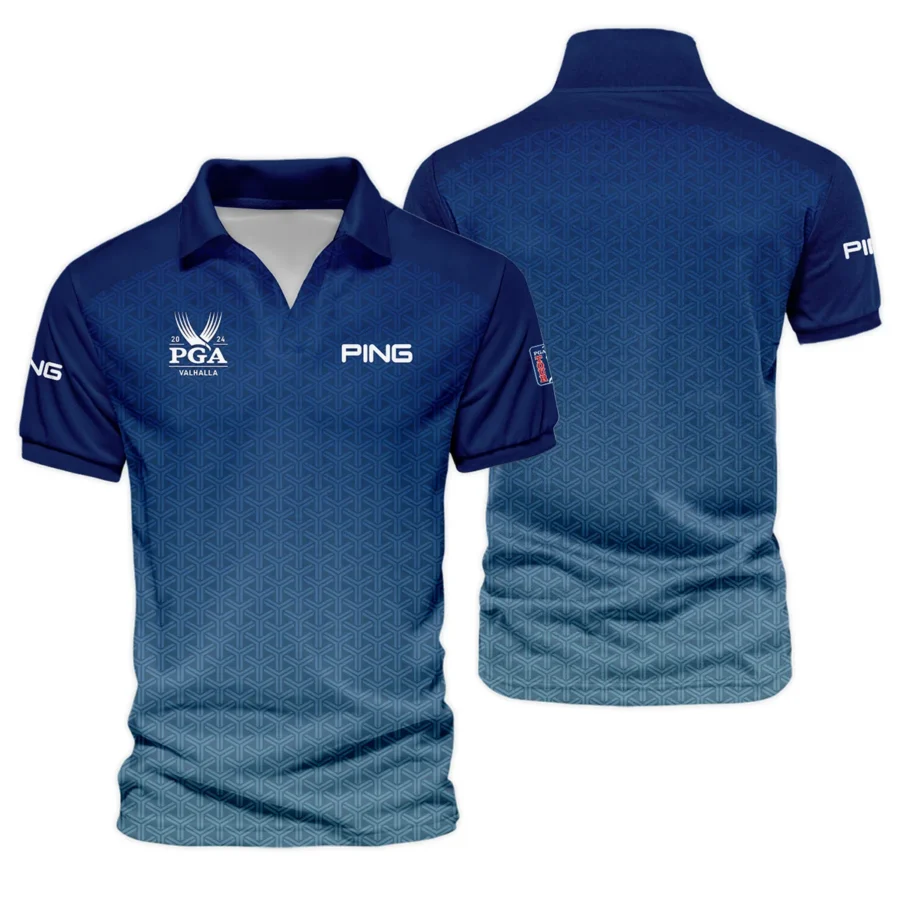 Golf Sport Pattern Blue Sport Uniform 2024 PGA Championship Valhalla Ping Vneck Polo Shirt Style Classic