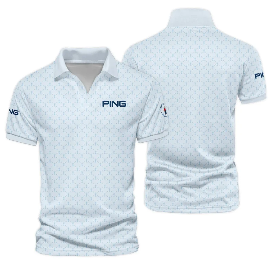 Golf Sport Pattern Blue Sport Uniform 124th U.S. Open Pinehurst Ping Vneck Polo Shirt Style Classic