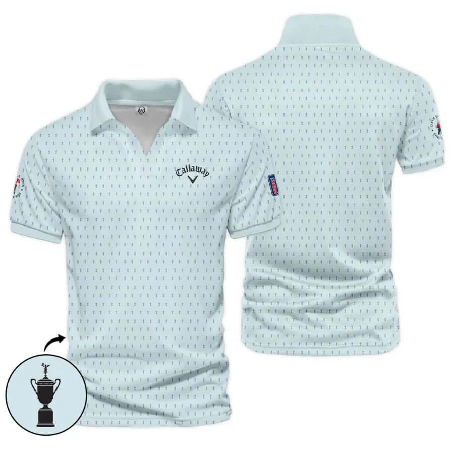 Golf Pattern Cup Light Blue Mix Green 124th U.S. Open Pinehurst Pinehurst Callaway Vneck Polo Shirt Style Classic