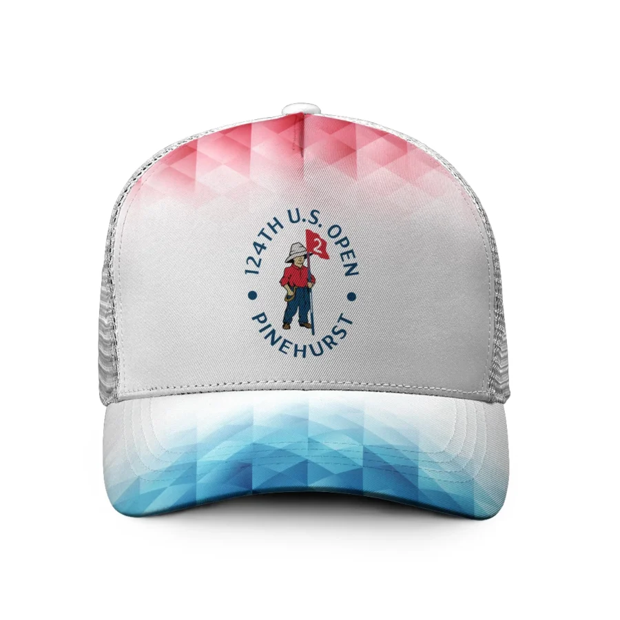 124th U.S. Open Pinehurst Blue Red White Abstract All Over Print Trucker Cap