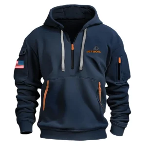 Classic Fashion Jetboil Camping Color Gray Hoodie Half Zipper