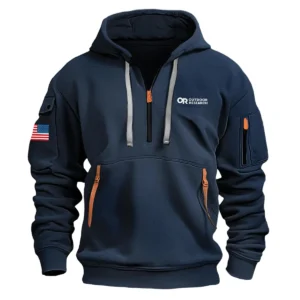 Classic Fashion Outdoor Research Camping Color Navy Hoodie Half Zipper