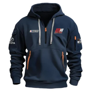 Classic Fashion 23XI Racing Nascar Cup Series Color Black Hoodie Half Zipper