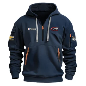 Classic Fashion JTG Daugherty Racing Nascar Cup Series Color Navy Hoodie Half Zipper