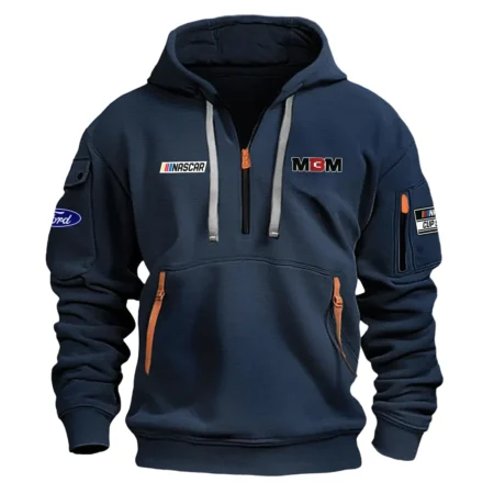 Classic Fashion MBM Motorsports Nascar Cup Series Color Navy Hoodie Half Zipper