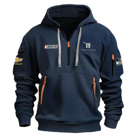 Classic Fashion Trackhouse Racing Nascar Cup Series Color Navy Hoodie Half Zipper