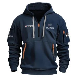 Classic Fashion Buick Nascar Cup Series Color Navy Hoodie Half Zipper