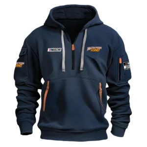 Classic Fashion Hudson Nascar Cup Series Color Gray Hoodie Half Zipper