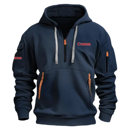 Canon Classic Fashion Photography Videography Color Navy Hoodie Half Zipper