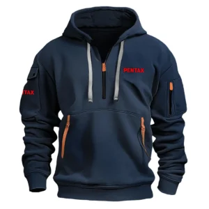 Pentax Classic Fashion Photography Videography Color Black Hoodie Half Zipper