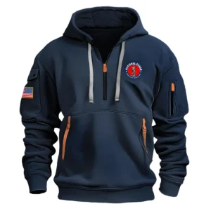 Classic Fashion U.S. National Guard Color Navy Hoodie Half Zipper