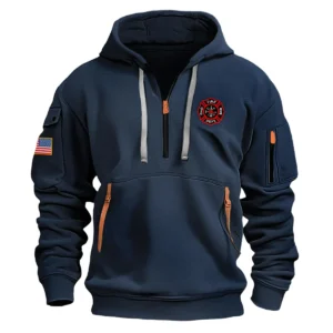 Classic Fashion U.S. FireFighter Color Navy Hoodie Half Zipper