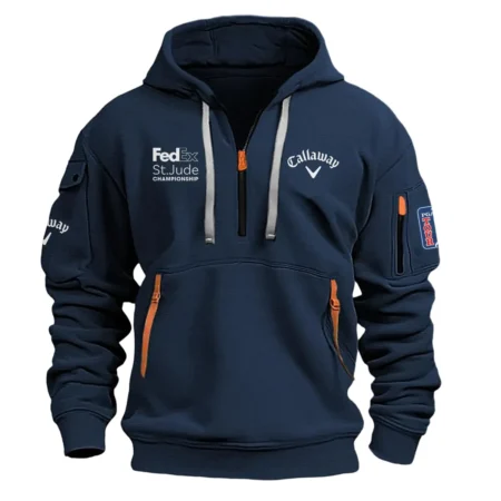 Navy Color Brand Callaway Hoodie Half Zipper FedEx St. Jude Championship Gift For Fans