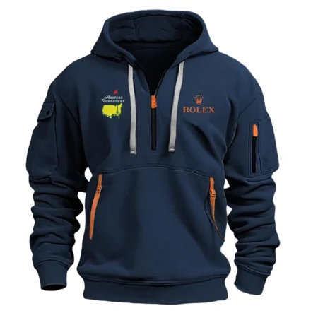 Navy Color Rolex Fashion Hoodie Half Zipper Masters Tournament Gift For Fans