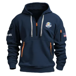 Khaki Color Brand Ping Hoodie Half Zipper Ryder Cup Gift For Fans