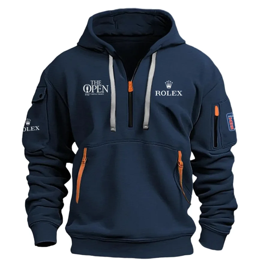 Navy Color Rolex Fashion Hoodie Half Zipper 152nd The Open Championship Gift For Fans